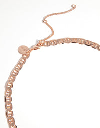 Real Rose Gold Plated 40cm Mariner Chain Necklace - link has visual effect only