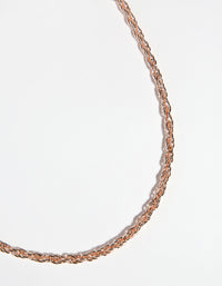 Naszyjnik z różowego złota, gruby, tkany łańcuszek 40 cm - link has visual effect only