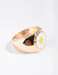 Złoty pierścień sygnetowy Daisy - link has visual effect only