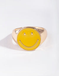 Goudgele smileygezichtsring - link has visual effect only