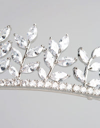 Tiara z rodowanej cyrkonii sześciennej - link has visual effect only