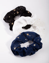 Gumki do włosów Fabric Star Detail, zestaw 3 sztuk - link has visual effect only