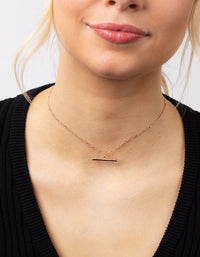 Naszyjnik choker z cienkiego pręta platerowanego różowym złotem - link has visual effect only