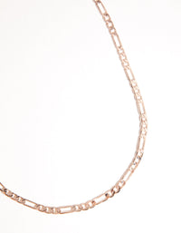 Real Rose-Gold Plated 60cm Figaro Chain - link has visual effect only