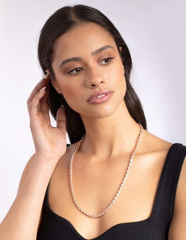 Rose Gold Thick Rope Chain Necklace