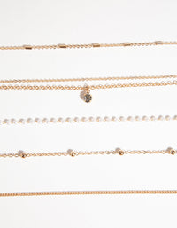 Złoty naszyjnik typu choker z diamentami i perłami (6 szt.) - link has visual effect only