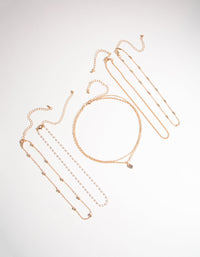 Złoty naszyjnik typu choker z diamentami i perłami (6 szt.) - link has visual effect only