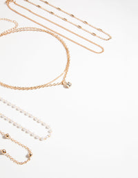Złoty naszyjnik typu choker z diamentami i perłami (6 szt.) - link has visual effect only