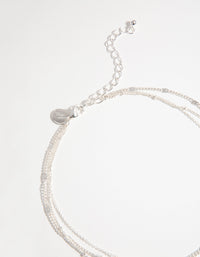 Naszyjnik z zawieszką Silver Moon Charm, 3-warstwowy - link has visual effect only
