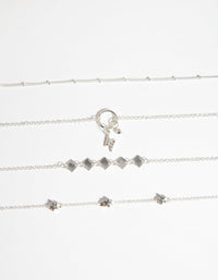 Zestaw 4 bransoletek i bransoletek na kostkę Silver Roses - link has visual effect only