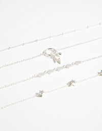 Zestaw 4 bransoletek i bransoletek na kostkę Silver Roses - link has visual effect only