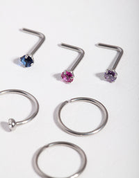 Rhodium Diamante 6-pack neuspiercings - link has visual effect only