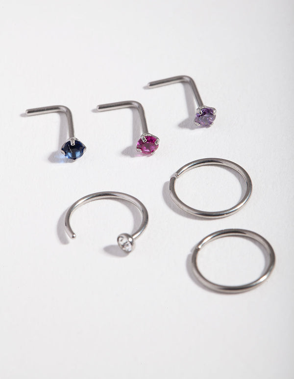 Rhodium Diamante 6-pack neuspiercings