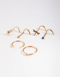 Surgical Steel Diamante Animal 6-Pack Nose Ring - link has visual effect only