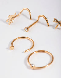 Surgical Steel Diamante Animal 6-Pack Nose Ring - link has visual effect only