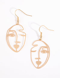 Gold Two Faced Drop Earrings - link has visual effect only