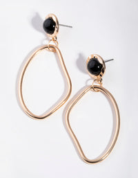 Gold Large Oval Drop Earrings - link has visual effect only