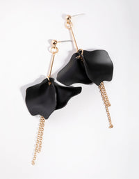 Black Petal Drop Earrings - link has visual effect only