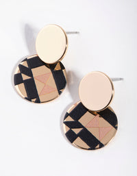 Gold Painted Shape Drop Earrings - link has visual effect only