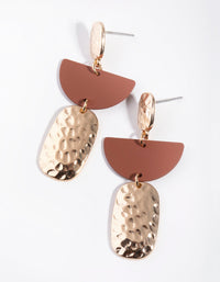 Gold Coated Texture Drop Earrings - link has visual effect only