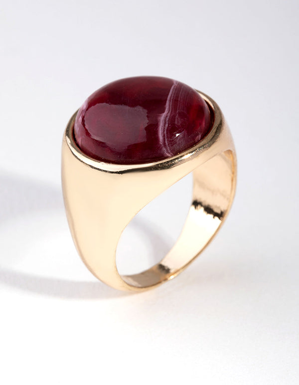 Gold Boho Stone Ring