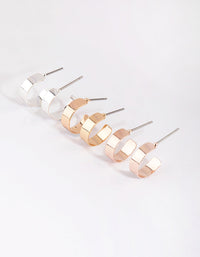 Mixed Metal Three-Pack Hoop Earrings - link has visual effect only