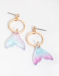 Gold Mermaid Tail Drop Earrings - link has visual effect only
