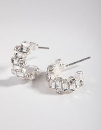 Silver Zig Zag Huggie Earrings - link has visual effect only