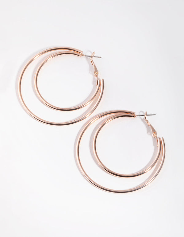 Rose Gold Double Hoop Earrings