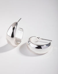 Silver Rounded Hoop Earrings - link has visual effect only