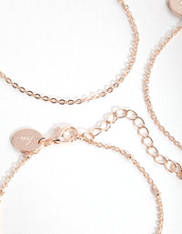Rose Gold Dainty Pearl Bracelet 3-Pack - link has visual effect only