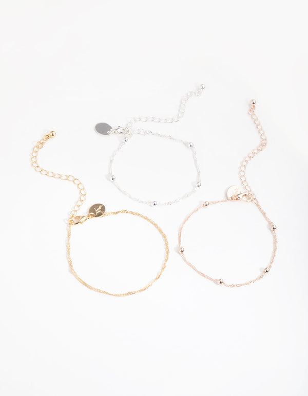Mixed Metals Mixed 3-Pack Bracelets