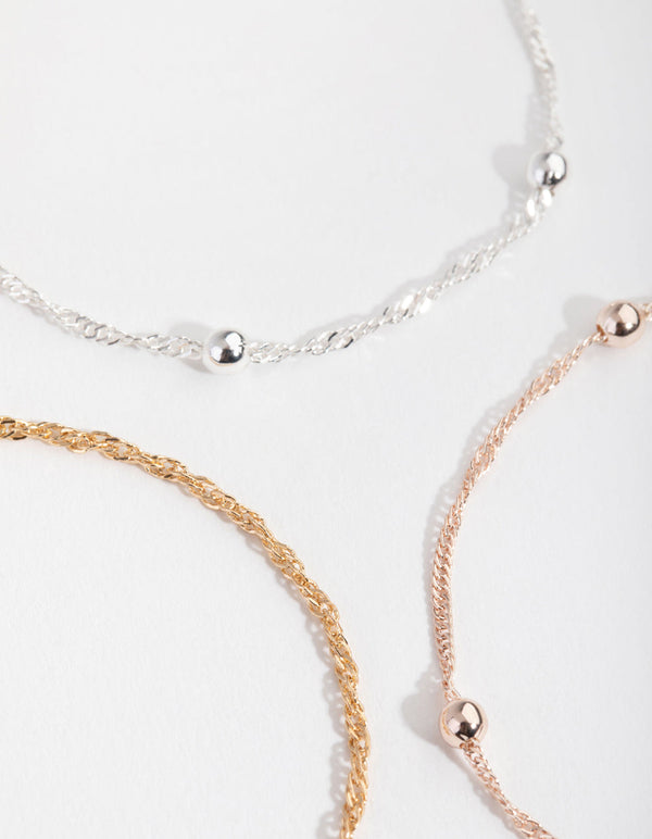Mixed Metals Mixed 3-Pack Bracelets