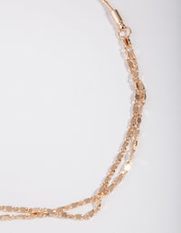 Real Gold Plated Toggle Bracelet - link has visual effect only