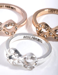 Zestaw 3 pierścionków Mixed Metals Infinity Bff - link has visual effect only
