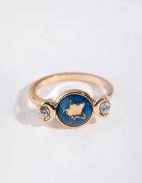 Gold Mood Star 3-Stone Ring - link has visual effect only