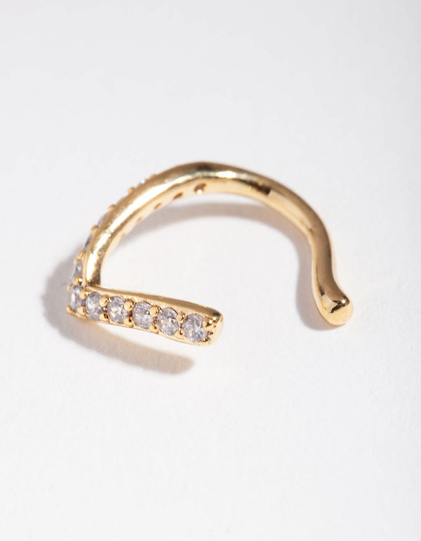Gold Cubic Zirconia Faux Nose Ring