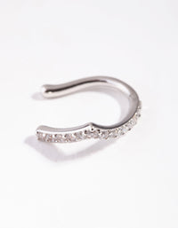 Rhodium Cubic Zirconia Faux Nose Ring - link has visual effect only