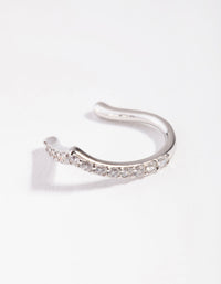 Rhodium Cubic Zirconia Faux Nose Ring - link has visual effect only