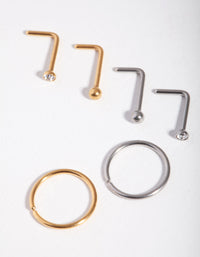 5mm Simple 6-Pack Nose Studs - link has visual effect only
