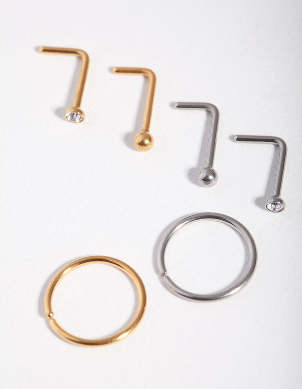 5mm Simple 6-Pack Nose Studs