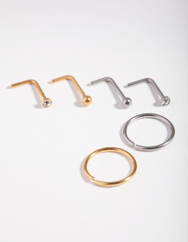 5mm Simple 6-Pack Nose Studs