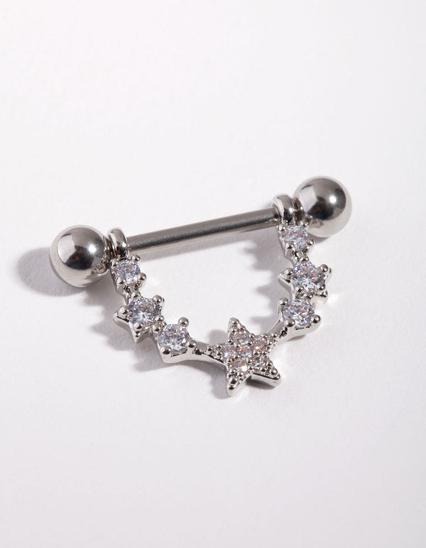 Rhodium chirurgisch staal stervormige tepelstaaf