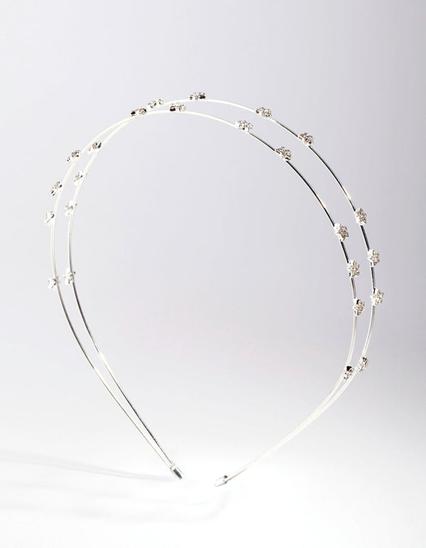 Silver Double Star Headband