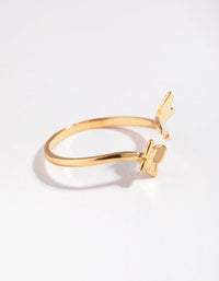 Yellow Gold Plated Sterling Silver Open Butterfly Ring - link has visual effect only