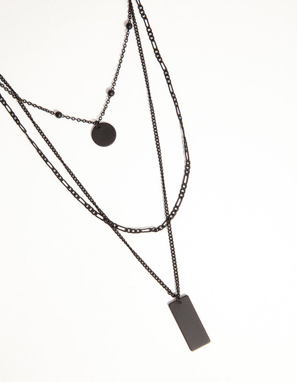Gold Shape 3-Layer Choker Necklace