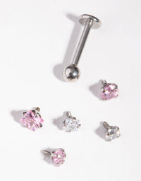 Rhodium Cubic Zirconia Star 6-Pack Flat Back - link has visual effect only