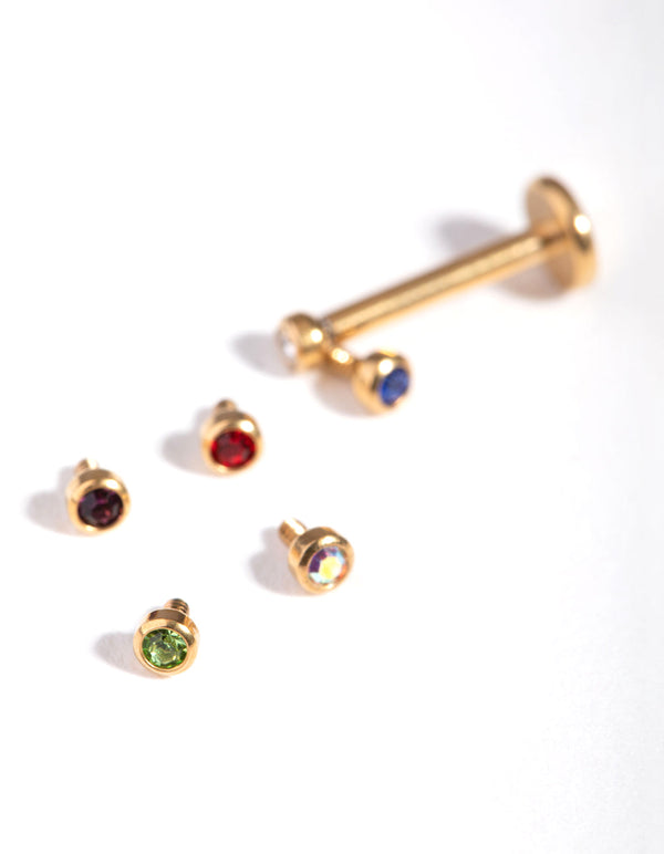 Gold Classic Gem 6-Pack Flat Back