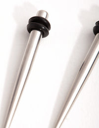 Rhodium Simple 3mm Taper - link has visual effect only