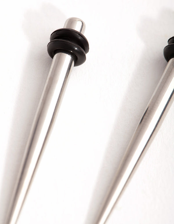 Rhodium Simple 3mm Taper